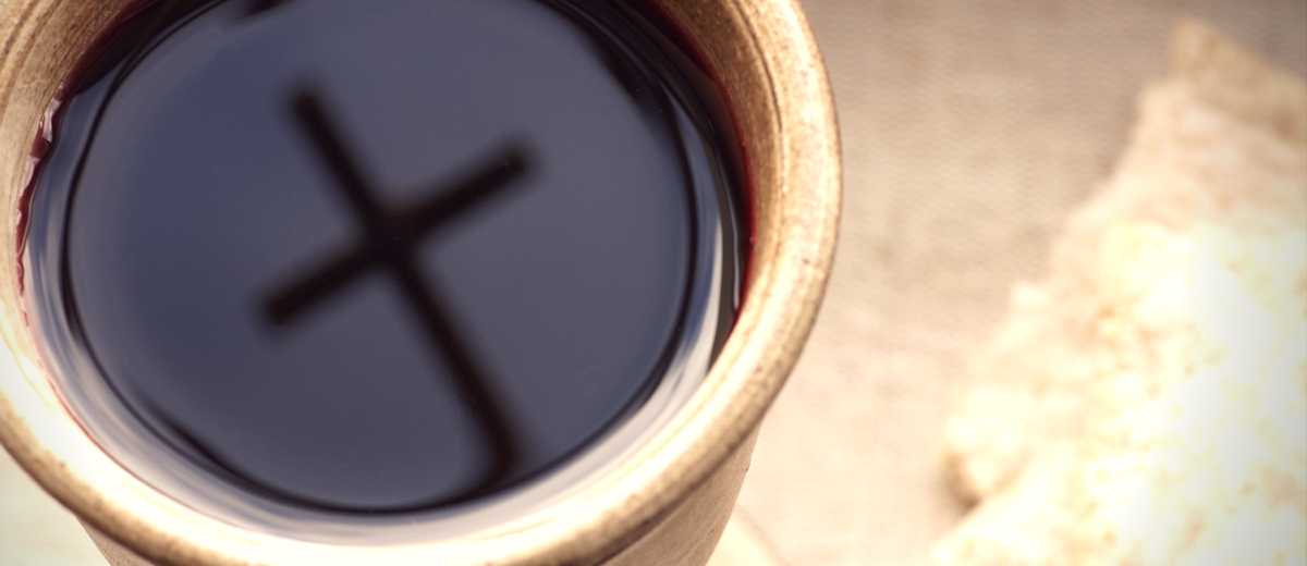 Consuming Christ - (Image: Communion cup of wine with unleavened bread)